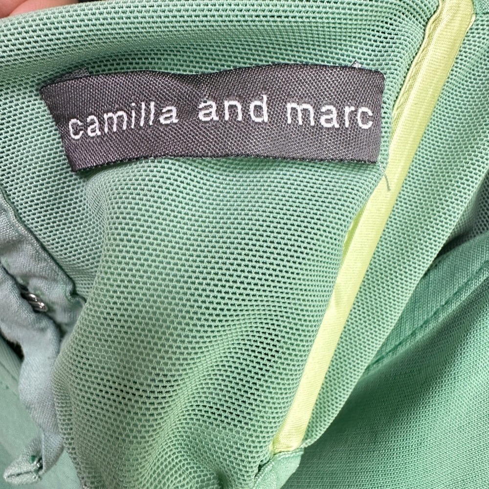 Camilla and Marc Cleo Linen Frock Napkin Dress 10 Mint Green Earthy Naturecore - Picture 8 of 11
